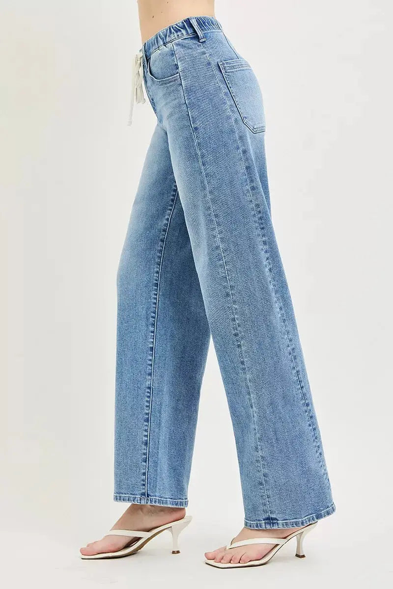 RISEN Relaxed Fit Drawstring Waist Jeans  Style Ratio