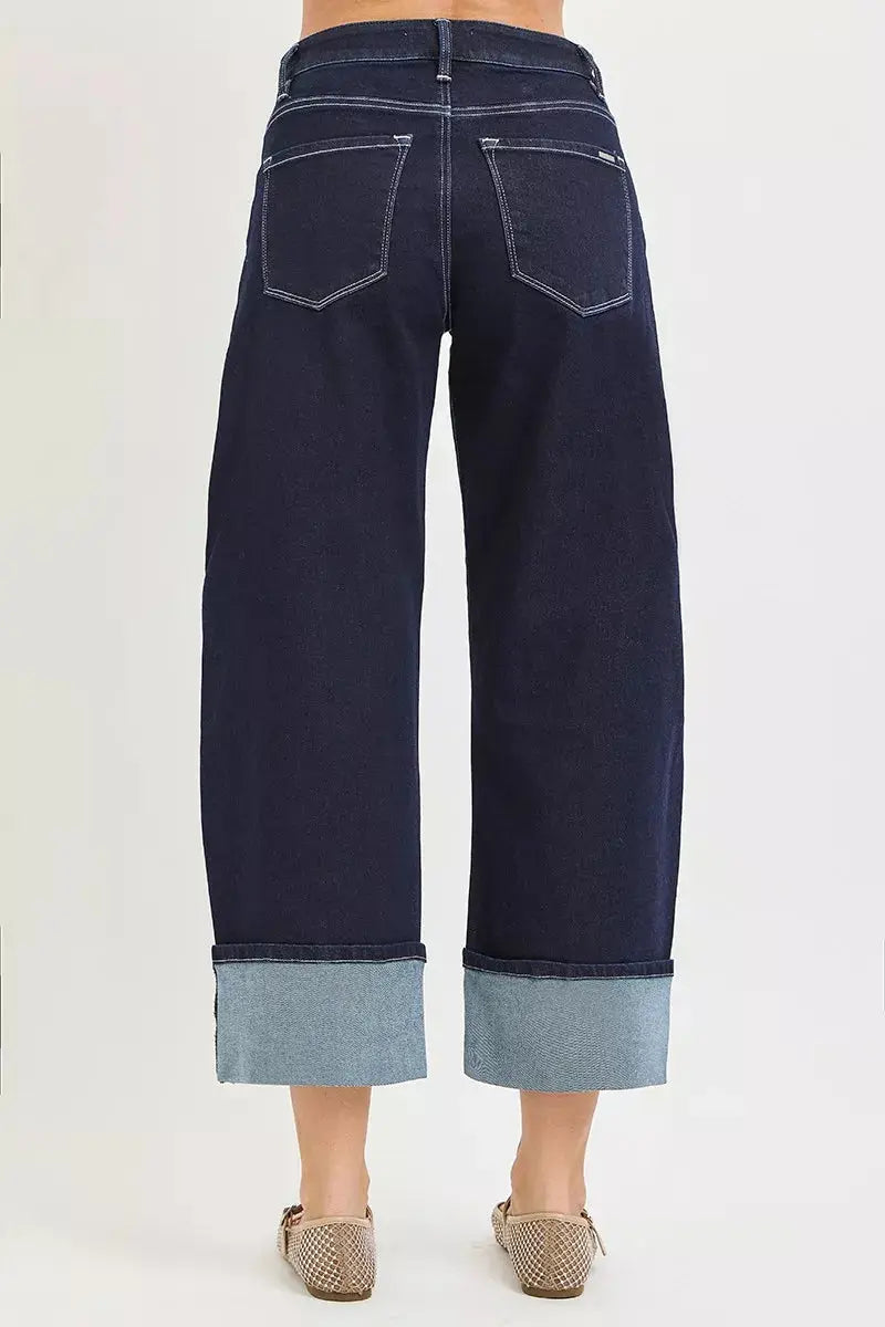 RISEN Slouchy Crop Barrel Cuffed Hem Jeans  Style Ratio