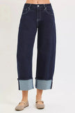 RISEN Slouchy Crop Barrel Cuffed Hem Jeans  Style Ratio