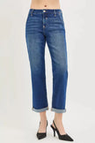 RISEN Slouchy Cropped Boyfriend Jeans with Cuffed Hem  Style Ratio
