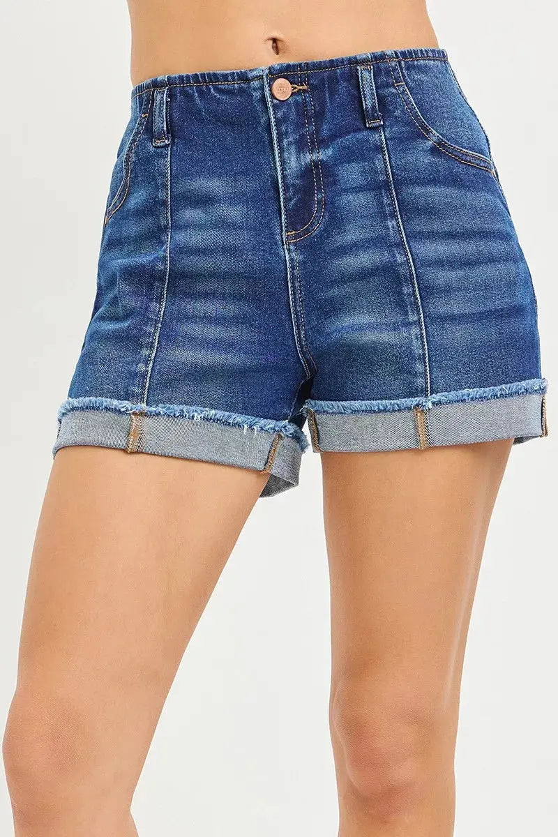 RISEN Slouchy Cuffed Denim Shorts  Style Ratio