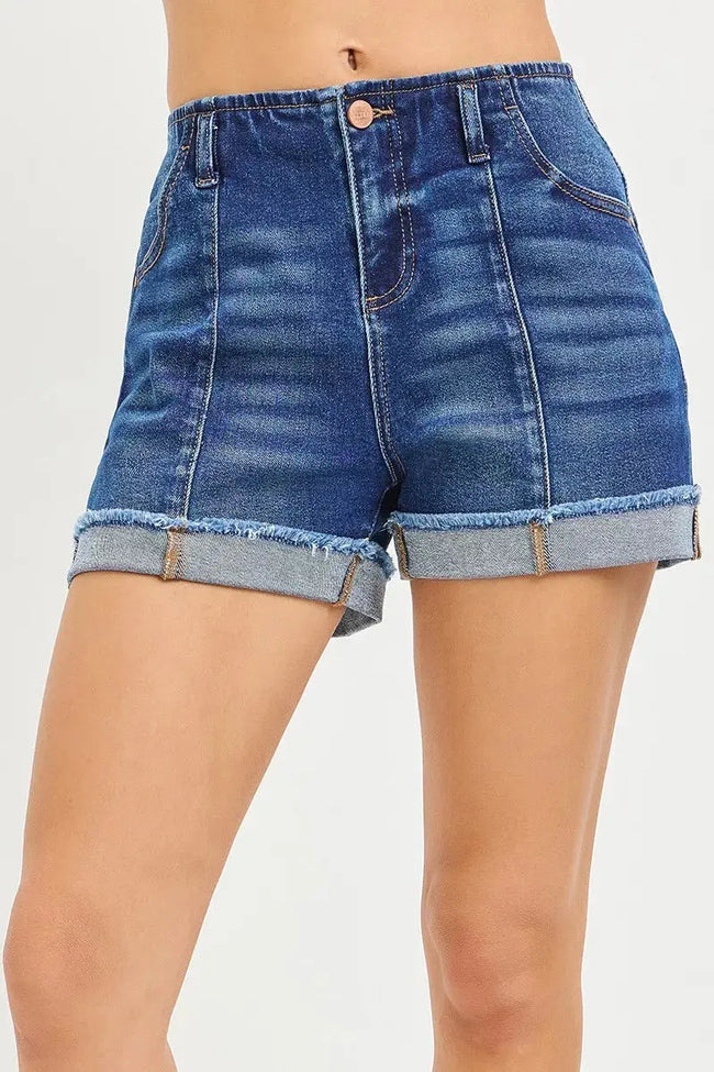 RISEN Slouchy Cuffed Denim Shorts  Style Ratio