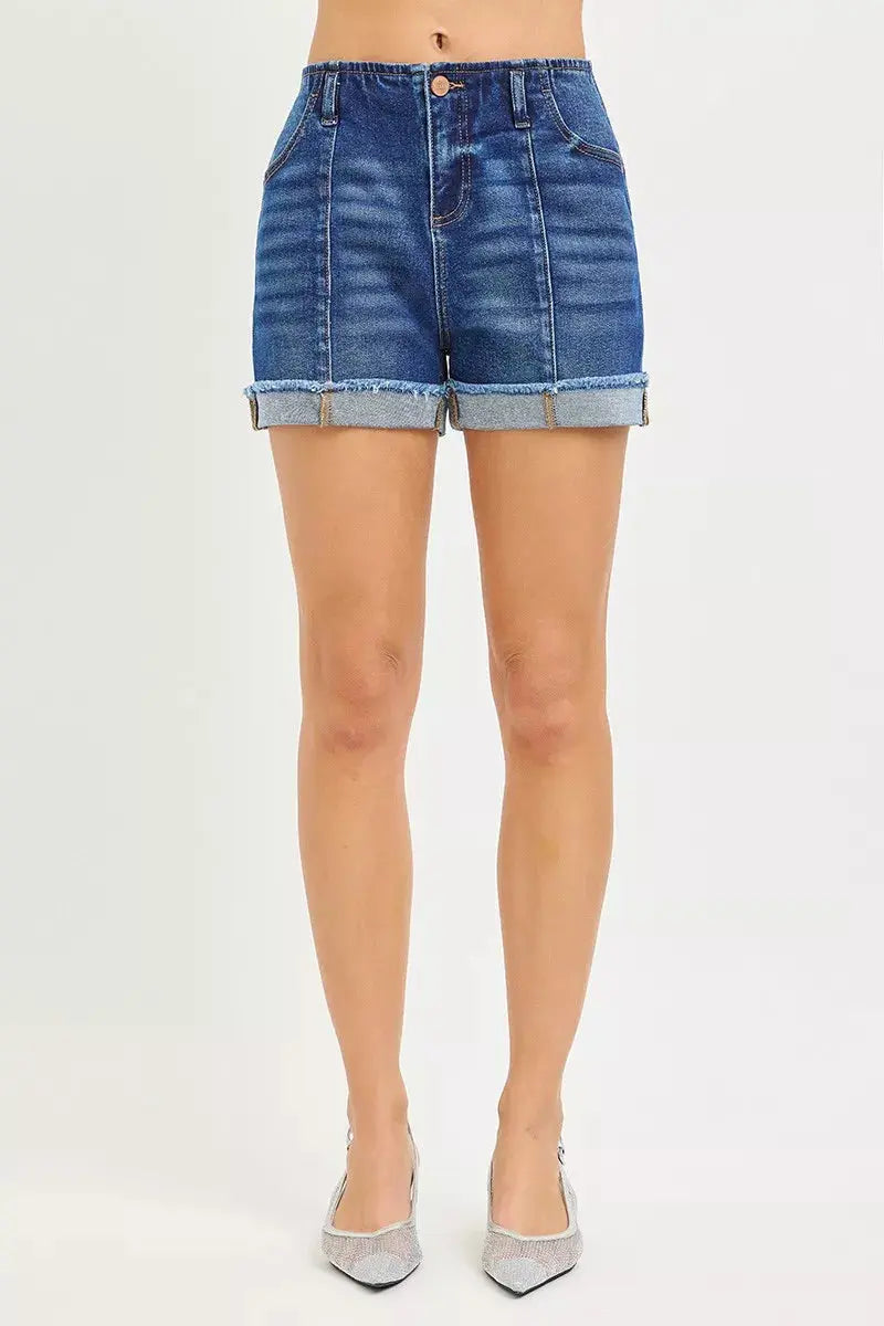 RISEN Slouchy Cuffed Denim Shorts  Style Ratio