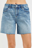 RISEN Slouchy Mid Length All Over Rhinestones Shorts  Style Ratio
