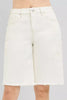 RISEN Slouchy Relaxed Floral Embroidered Bermuda Denim Shorts  Style Ratio