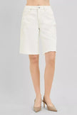 RISEN Slouchy Relaxed Floral Embroidered Bermuda Denim Shorts  Style Ratio