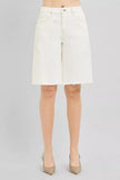 RISEN Slouchy Relaxed Floral Embroidered Bermuda Denim Shorts  Style Ratio
