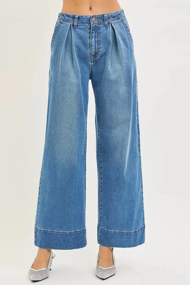 RISEN Slouchy Wide Leg Jeans With Pleats  Style Ratio