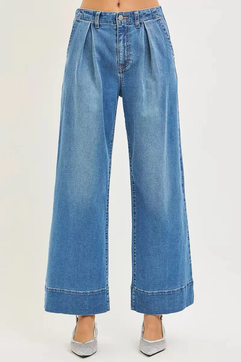 RISEN Slouchy Wide Leg Jeans With Pleats  Style Ratio