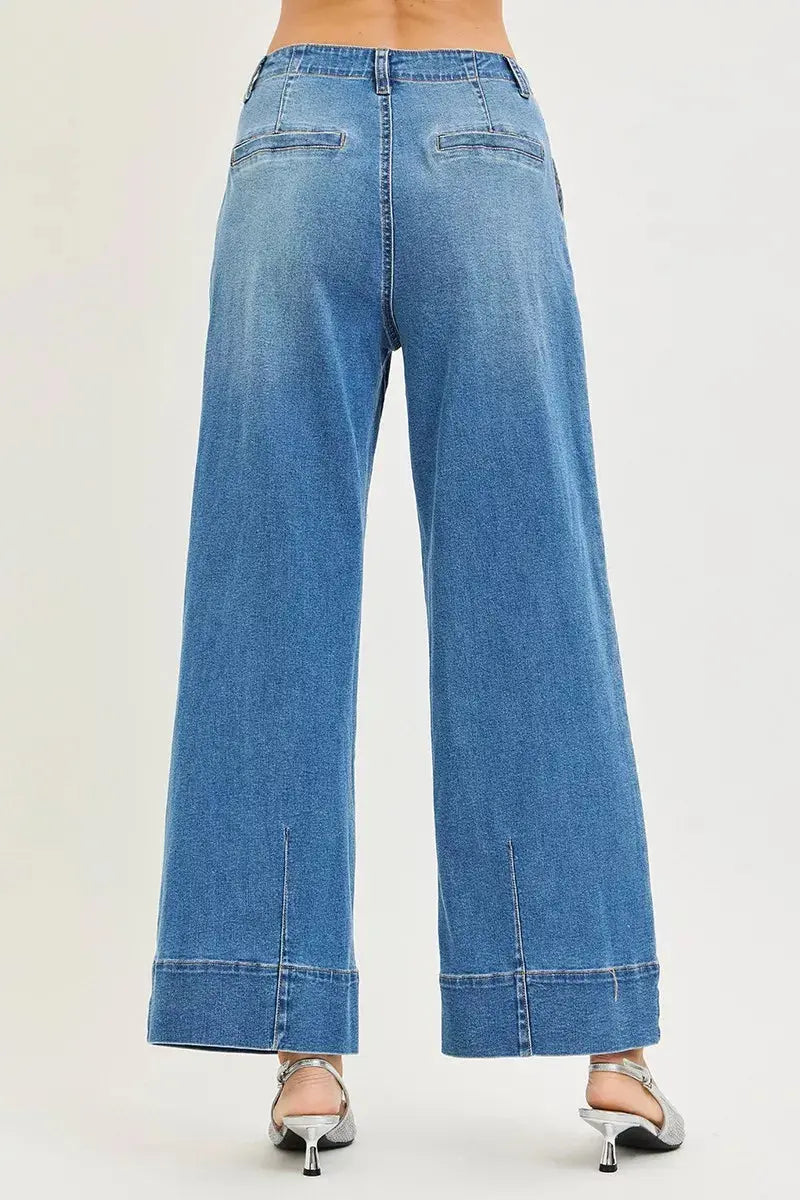 RISEN Slouchy Wide Leg Jeans With Pleats  Style Ratio