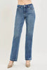 RISEN Tummy Control 4way Stretch Mid Rise Straight Crease Line  Style Ratio