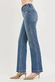 RISEN Tummy Control 4way Stretch Mid Rise Straight Crease Line  Style Ratio