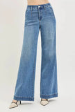 RISEN Tummy Control Elastic Band High Rise Wide Jeans  Style Ratio
