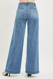 RISEN Tummy Control Elastic Band High Rise Wide Jeans  Style Ratio