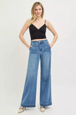 RISEN Tummy Control Elastic Band High Rise Wide Jeans  Style Ratio