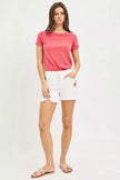 RISEN Tummy Control High Rise Flower Printed Shorts  Style Ratio