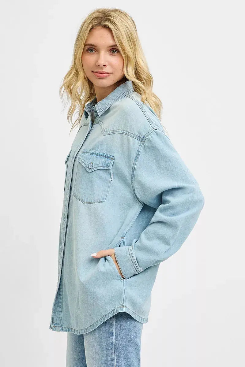 RISEN Western Yoke Style Relaxed Fit Denim Shirts  Style Ratio