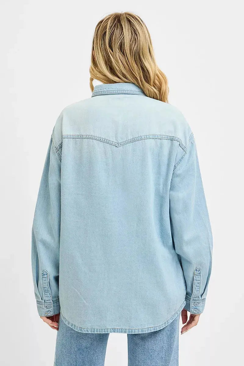 RISEN Western Yoke Style Relaxed Fit Denim Shirts  Style Ratio