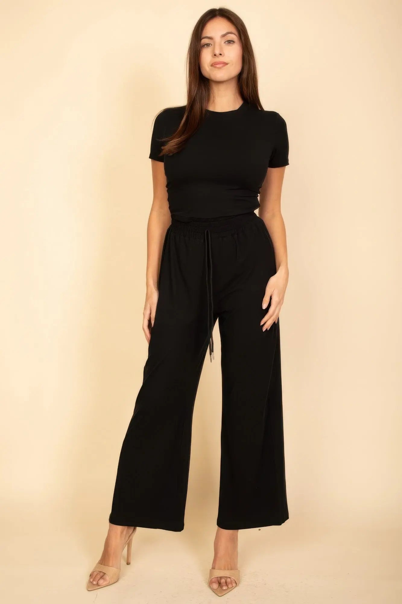 Relaxed Fit Top And Wide-leg Pants Set  Style Ratio