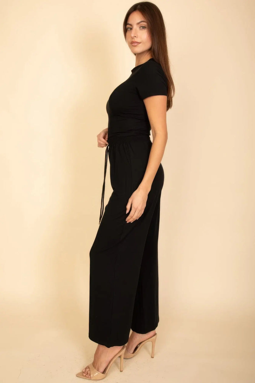 Relaxed Fit Top And Wide-leg Pants Set  Style Ratio