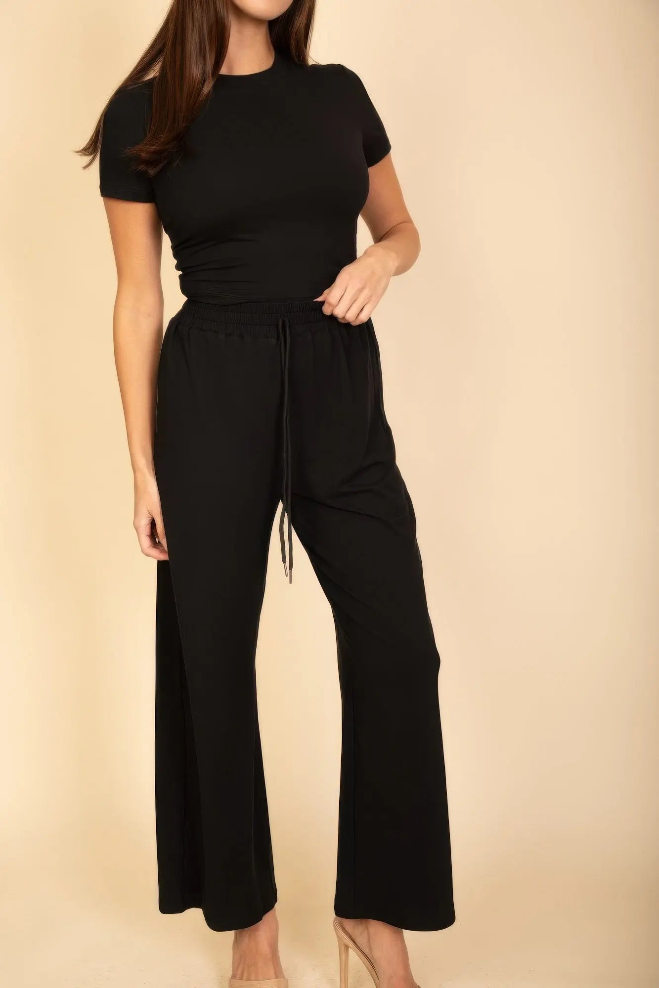Relaxed Fit Top And Wide-leg Pants Set  Style Ratio