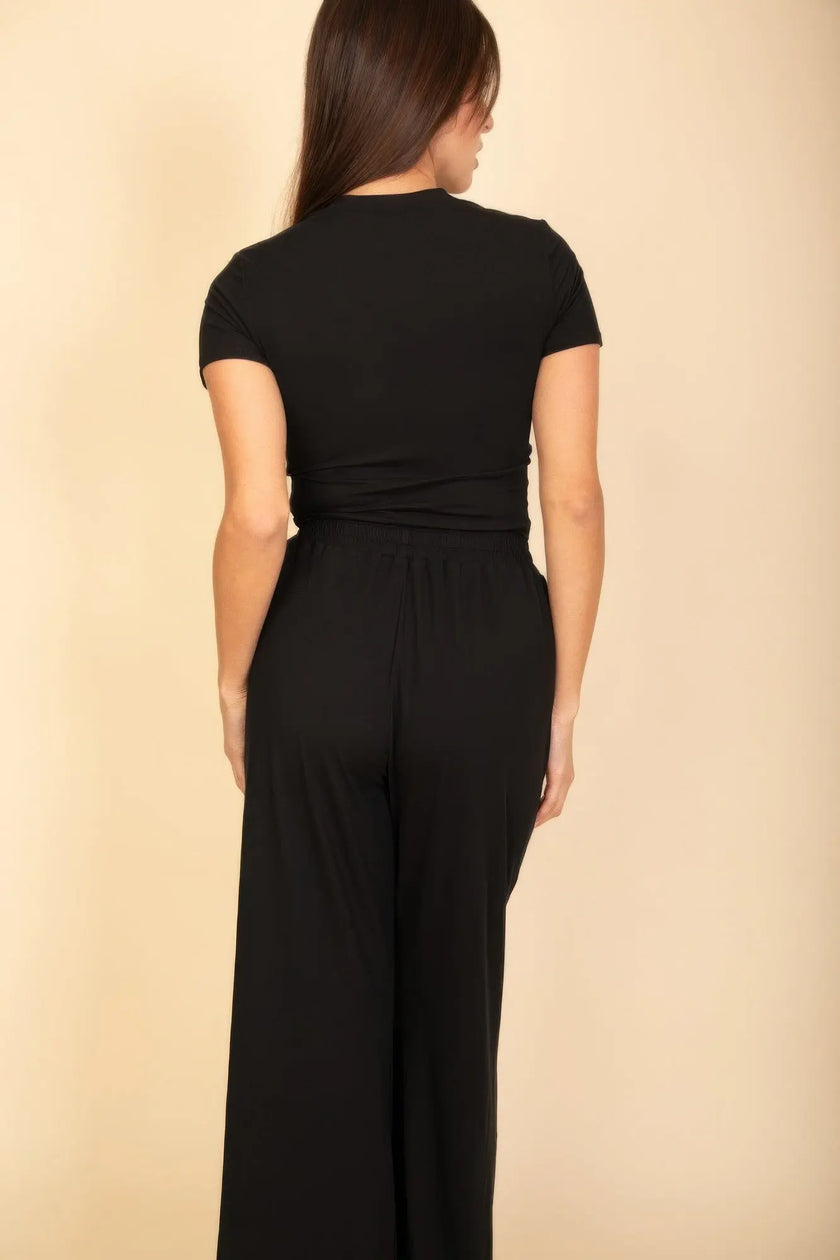 Relaxed Fit Top And Wide-leg Pants Set  Style Ratio