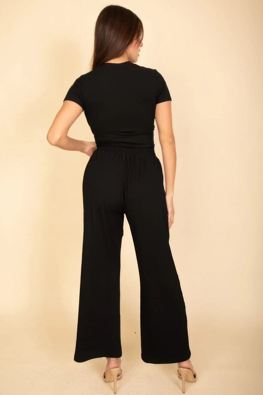 Relaxed Fit Top And Wide-leg Pants Set  Style Ratio