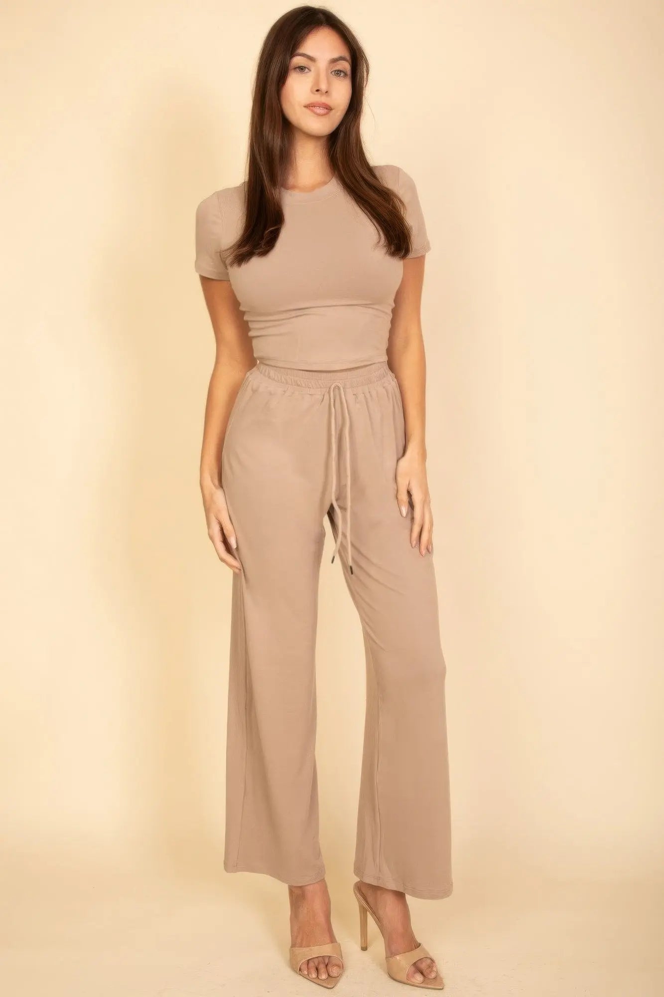 Relaxed Fit Top And Wide-leg Pants Set  Style Ratio