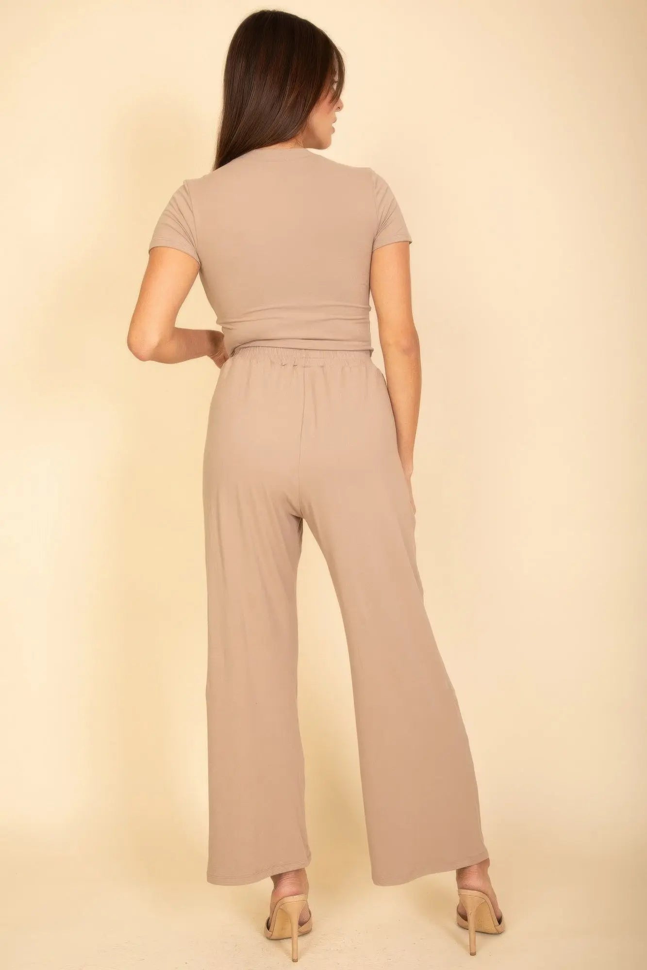 Relaxed Fit Top And Wide-leg Pants Set  Style Ratio