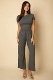 Relaxed Fit Top And Wide-leg Pants Set  Style Ratio