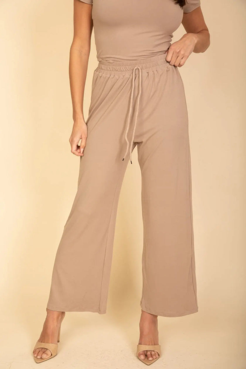 Relaxed Fit Top And Wide-leg Pants Set  Style Ratio