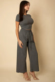 Relaxed Fit Top And Wide-leg Pants Set  Style Ratio