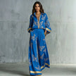 Retro Printed Loose Top with Wide Leg Pants Set  Style Ratio