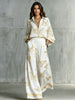 Retro Printed Loose Top with Wide Leg Pants Set  Style Ratio