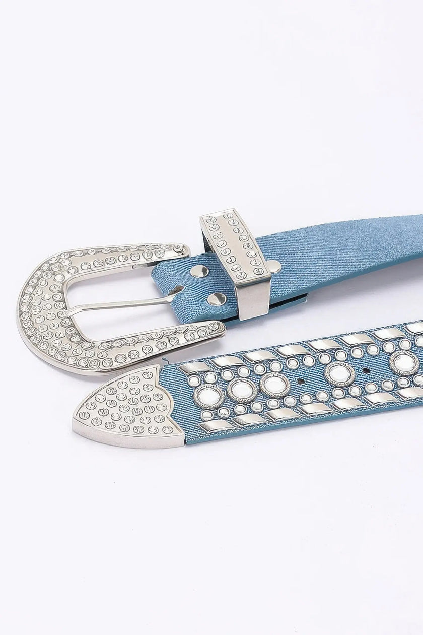Rhinestone Metal Studded Multi Metal Belt  Style Ratio