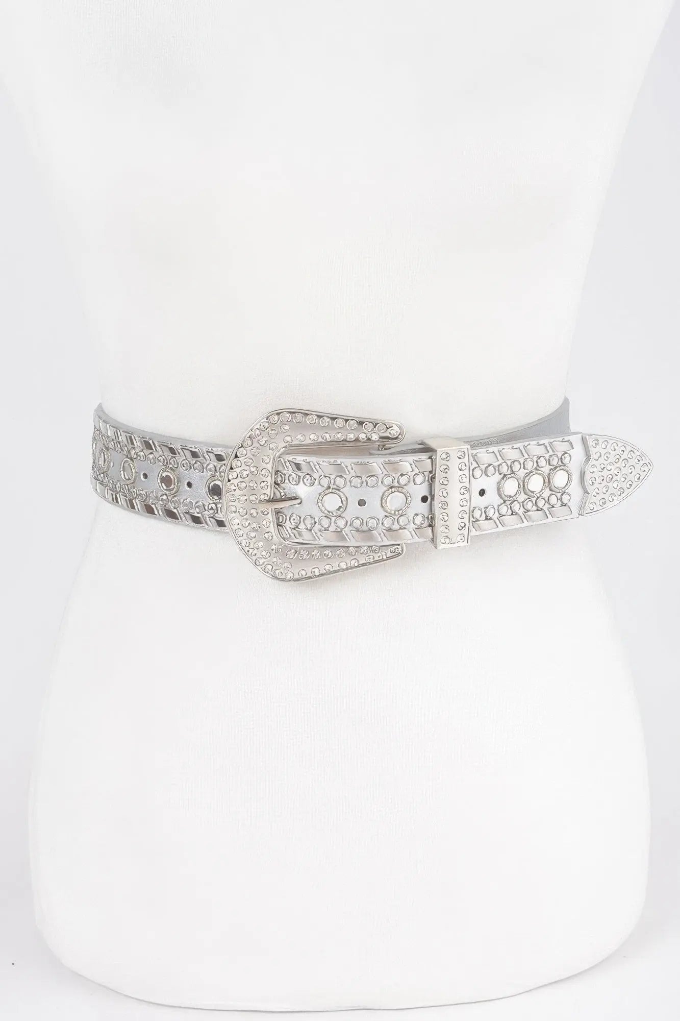 Rhinestone Metal Studded Multi Metal Belt  Style Ratio