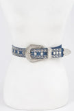 Rhinestone Metal Studded Multi Metal Belt  Style Ratio