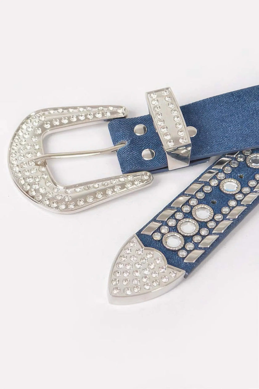 Rhinestone Metal Studded Multi Metal Belt  Style Ratio
