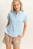 Rolled Sleeve Button-up Top  Style Ratio