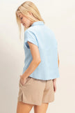 Rolled Sleeve Button-up Top  Style Ratio