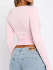 Ruched Long Sleeve T-Shirt  Style Ratio