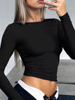 Ruched Long Sleeve T-Shirt  Style Ratio