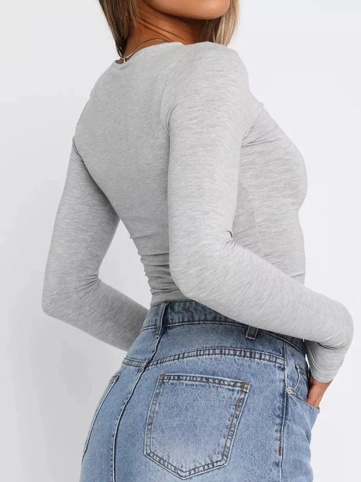Ruched Long Sleeve T-Shirt  Style Ratio
