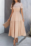 Ruffle Sleeve And Hem Top Shirred Crew Neck Dress  Style Ratio