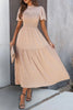 Ruffle Sleeve And Hem Top Shirred Crew Neck Dress  Style Ratio
