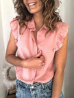 Ruffle Sleeve Button-Up Shirt  Style Ratio