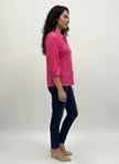 Rylee Moon Solid 3/4 Sleeve Blouse  Style Ratio