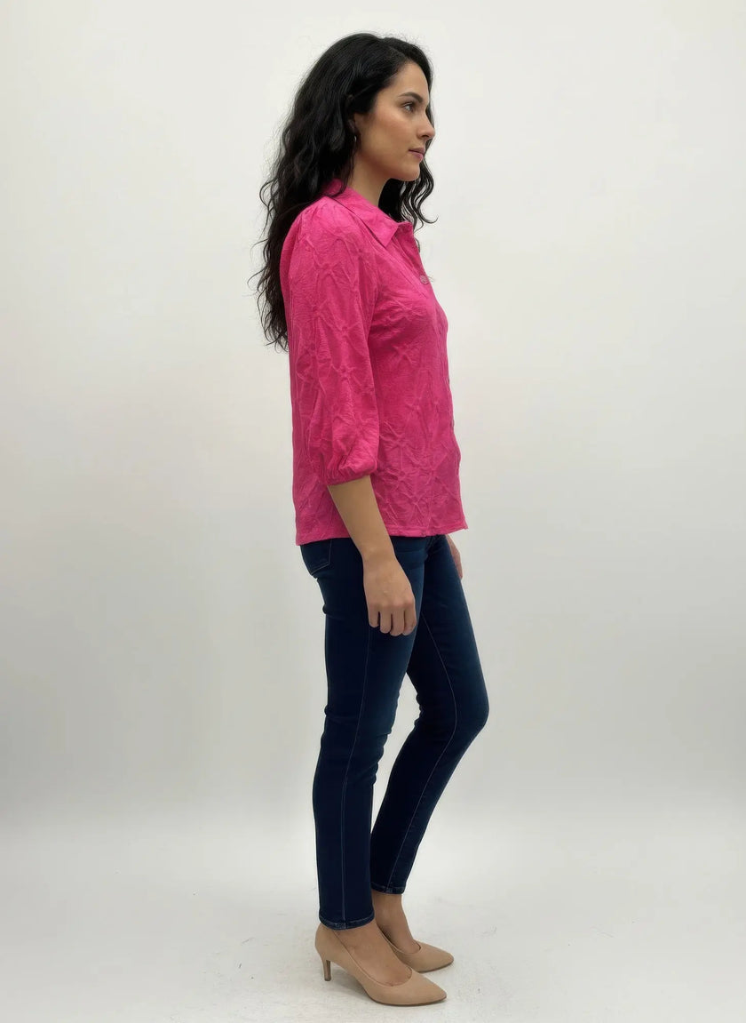 Rylee Moon Solid 3/4 Sleeve Blouse  Style Ratio