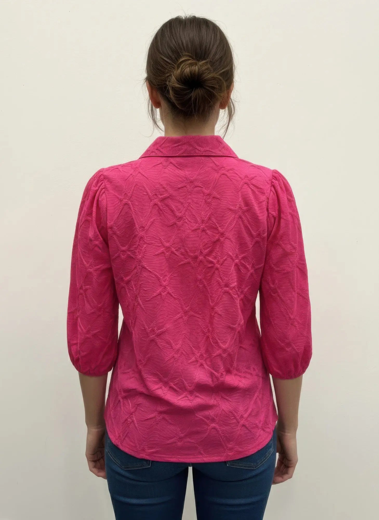 Rylee Moon Solid 3/4 Sleeve Blouse  Style Ratio