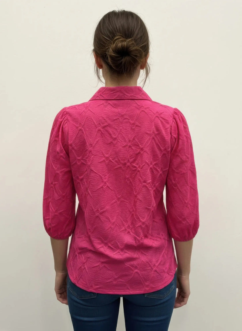 Rylee Moon Solid 3/4 Sleeve Blouse  Style Ratio